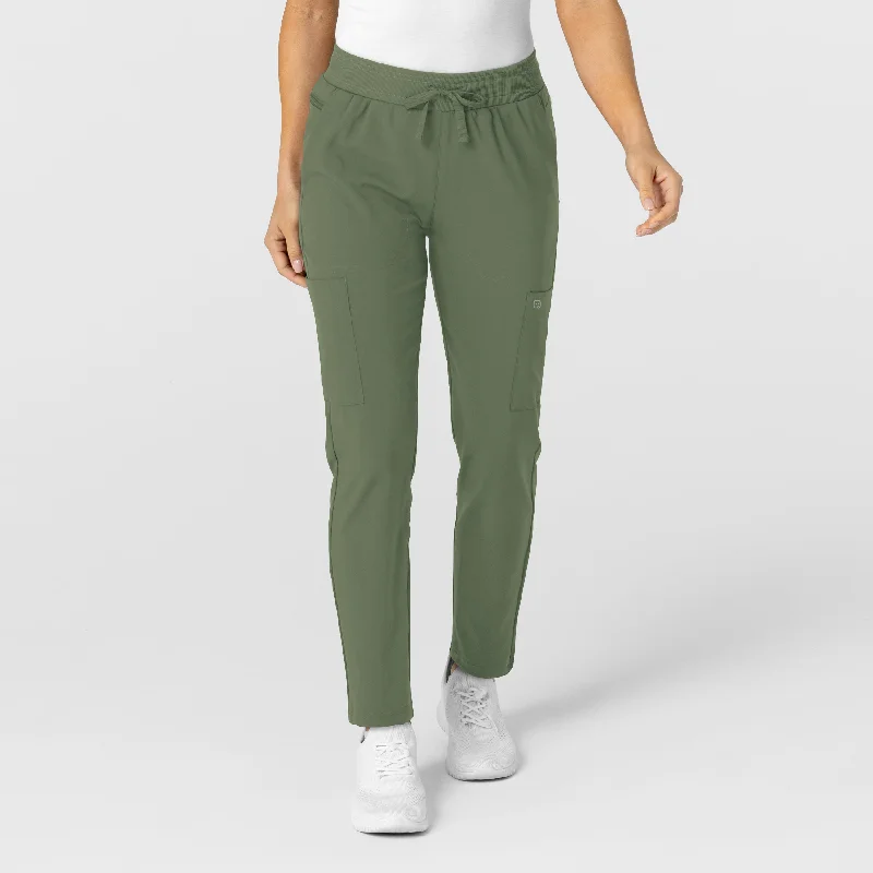 Markdowns W123 Women's Flex-n-Reach Track Scrub Pant - Olive