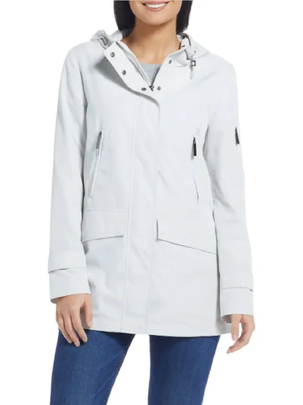 Markdown Madness Water Repellent Hooded Parka Jacket In Stone