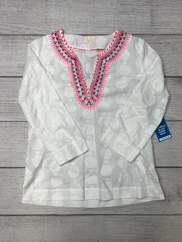Price Fest White Top Long Sleeve Lilly Pulitzer, Size S