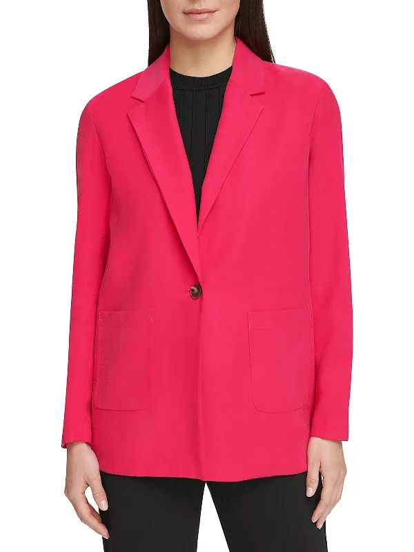 Final Clearance Womens Button Twill One-Button Blazer