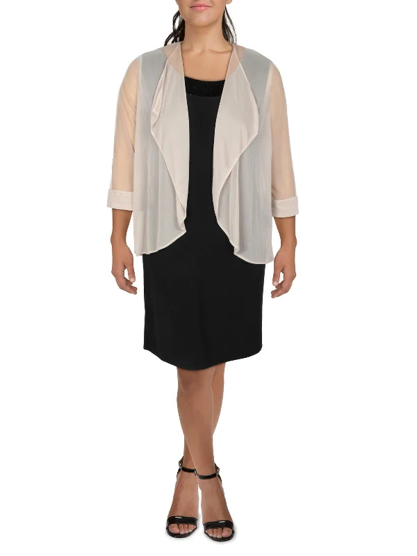 Major Savings Womens Contrast Trim Sheer Duster Blazer