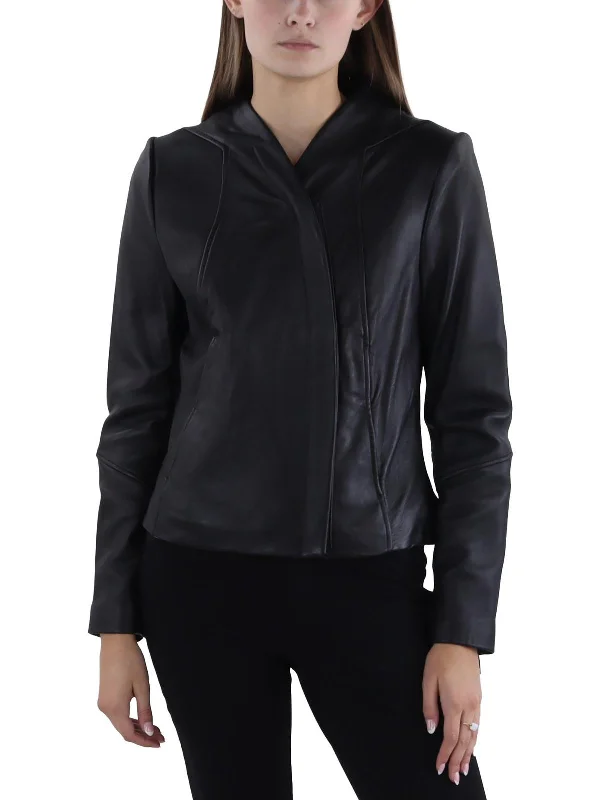 Inventory Reduction Womens Leather Long Sleeve Leather Jacket