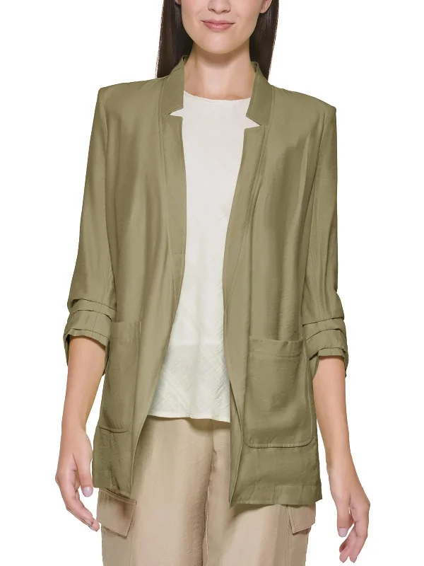 Incredible Offers Womens Ruched Suit Separate Open-Front Blazer