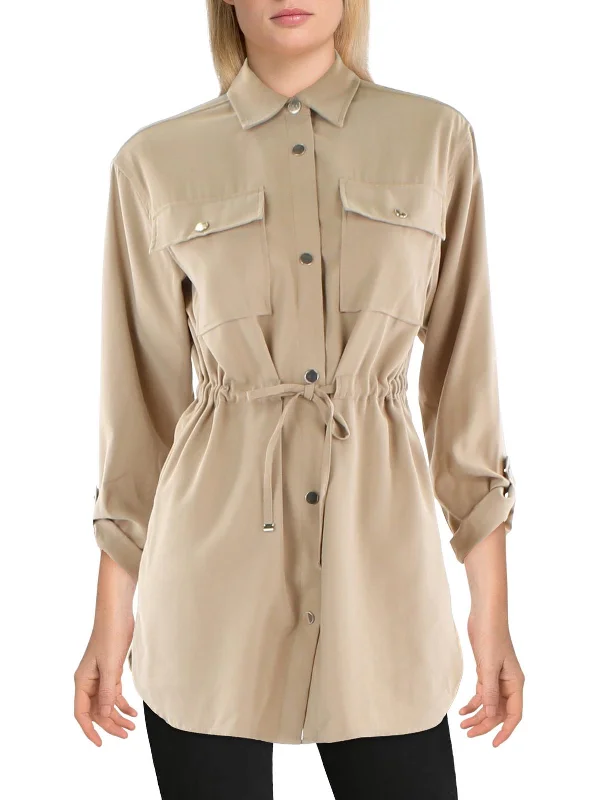 The Best Prices Womens Woven Pockets Belted