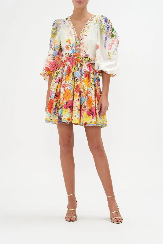 Season Finale Sale BLOUSON FLARED DRESS SUNLIGHT SYMPHONY