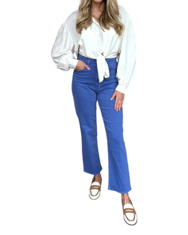 Year-End Sale 90S Super High Rise Ankle Straight Jeans In Blue Galactic Cobalt