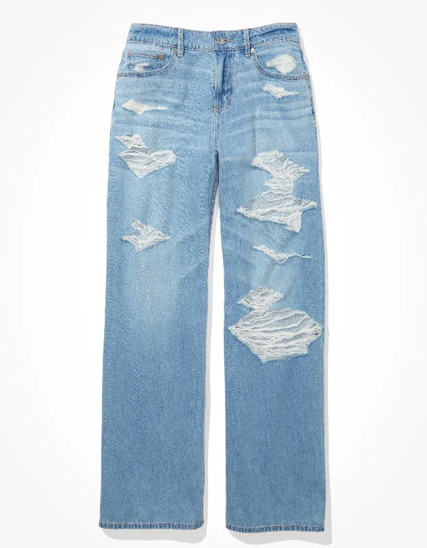 Limited Edition AE Ripped Low-Rise Baggy Wide-Leg Jean