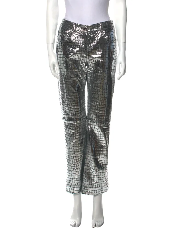 Warehouse Sale Alligator Pants In Silver