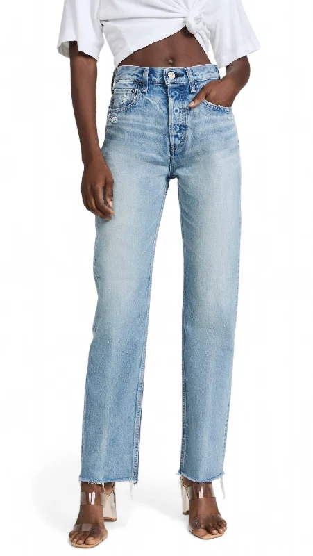 Special Offer Ashley Wide Straight Cut Jean In Light Wash-Blue