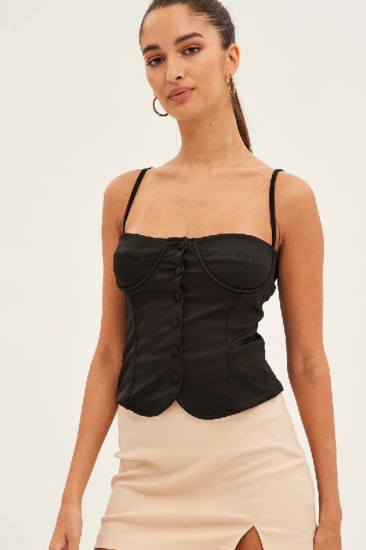 Shop and Save Black Corset Top
