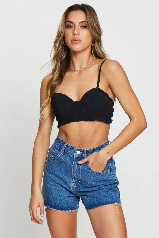 Exclusive Savings Black Crop Bralette