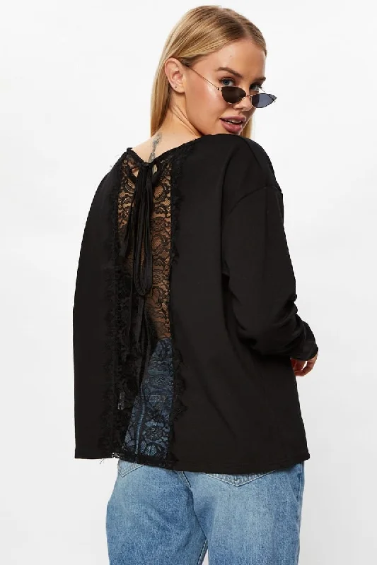 Get It Before It’s Gone Black Lace Back Top