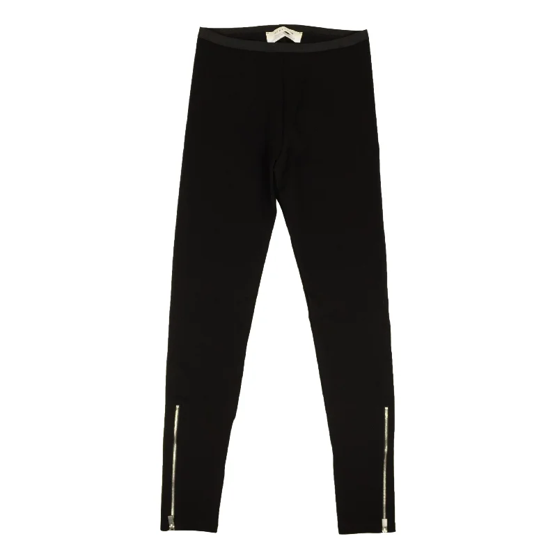 Stock Clearance Black Viscose CR Metal Zip Detail Legging