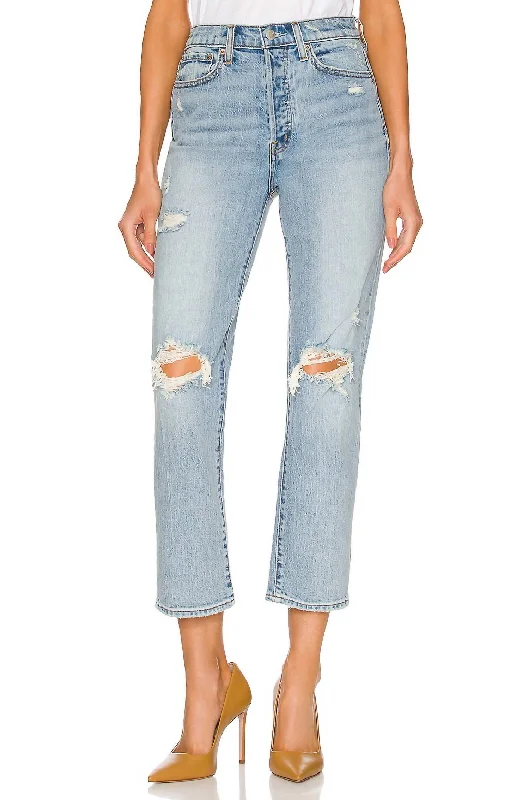 Members Only Charlie High Rise Straight Jean In Bali Distressed