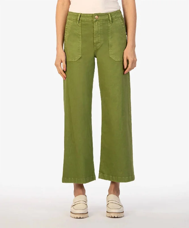 Savings Galore Charlotte Wide Leg Crop Pants In Pear