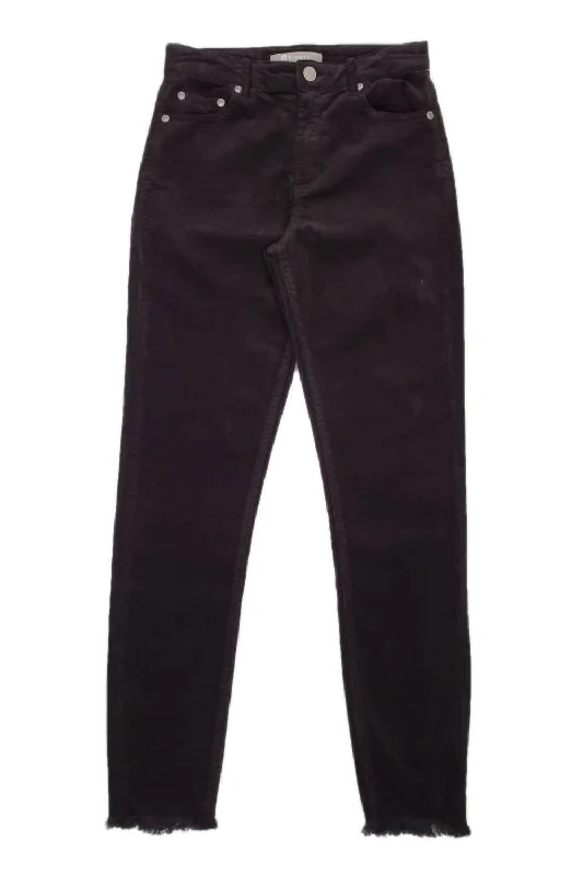 Limited Quantity Corduroy Skinny W/ Fray Hem Jeans In Black