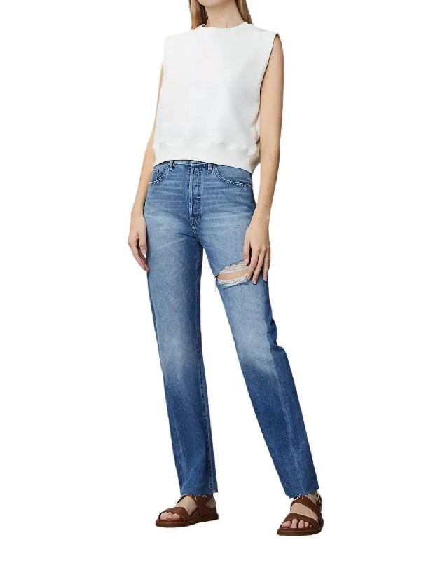 Exclusive Savings Emilie Straight Ultra High Rise Jean In Bedford Blue Raw
