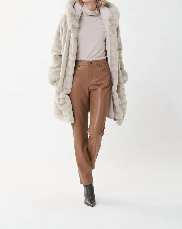 Inventory Reduction Faux Leather Pant In Nutmeg