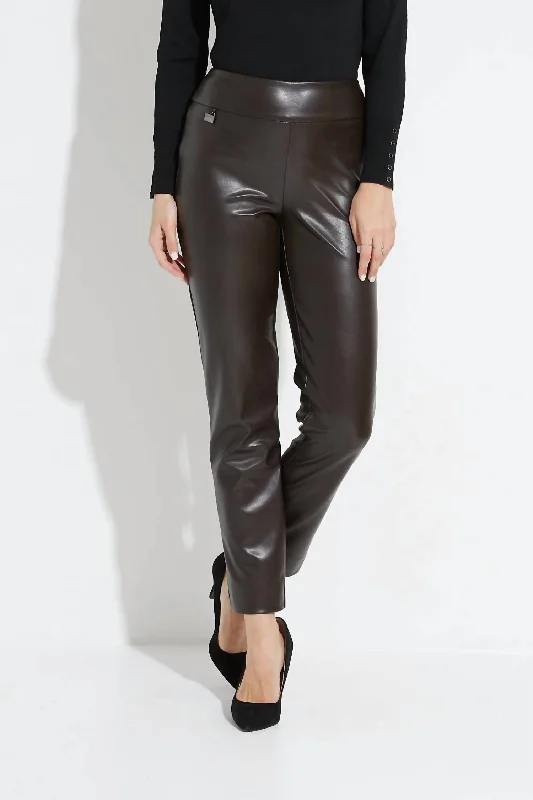 Incredible Offers Faux Leather Pants In Mocha