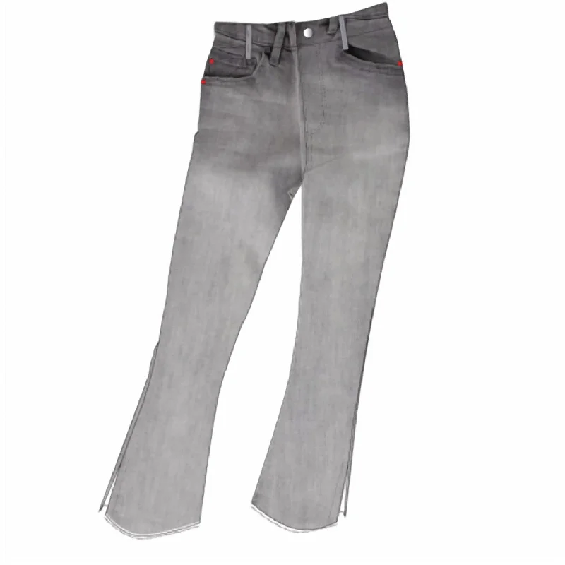 Discount Deals High Rise Frayed Hem Cropped Jeans In Grey