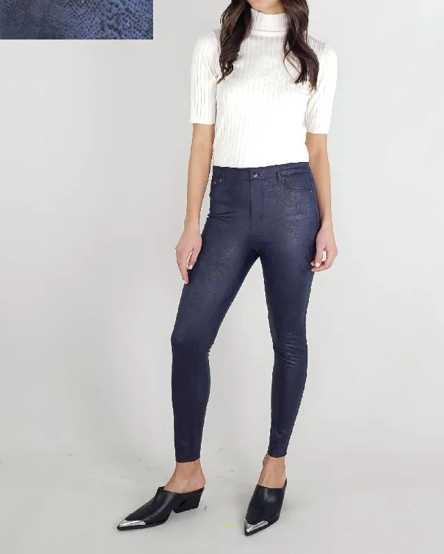 Best Deals High Rise Snake Print Skinny Jeans In Blue Snake