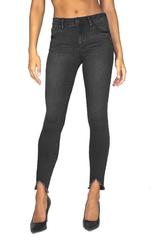 Today’s Special High Rise V Destructive Hem Skinny Jeans In Black