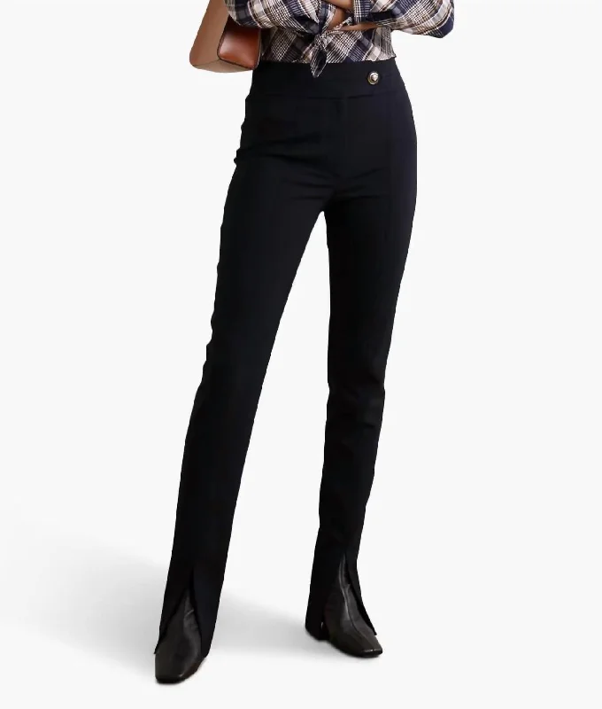 Midnight Madness Jessamy Twill Slim-Leg Pants In Navy