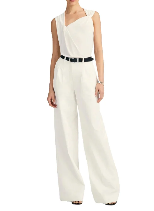 Price Drop Juliana Wide Leg Pleat Front Trouser In Blanc