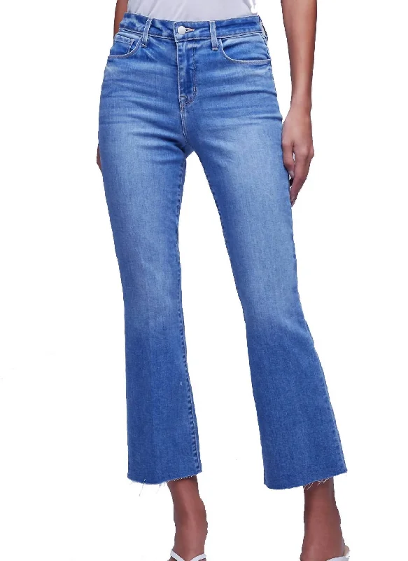 Act Now Kendra High Rise Crop Flare Jean In Alamo