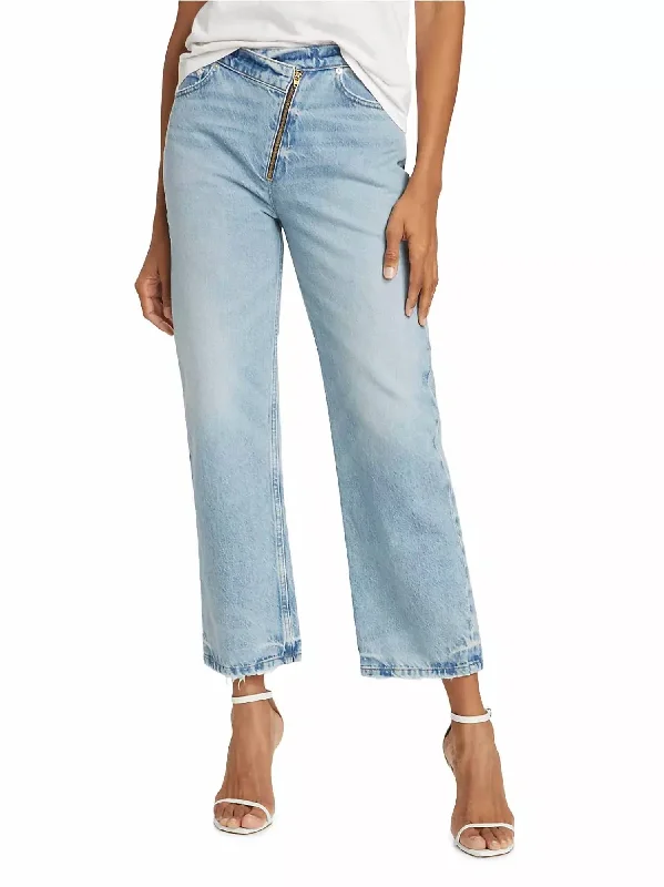 Anniversary Sale Le Jane Asymmetric Zip Crop Jeans In Rhode