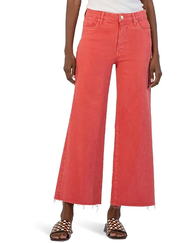 Amazing Deals Meg High Rise Wide Leg Jean In Strawberry