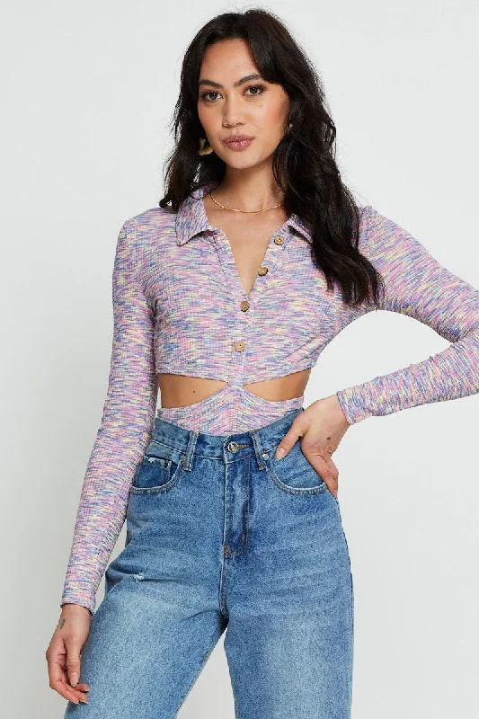 Exclusive Preview Multi Bodysuit Top Long Sleeve