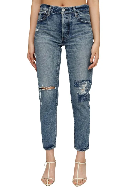 Special Discount Mv Monroe Tapered Mid Jean In Blue