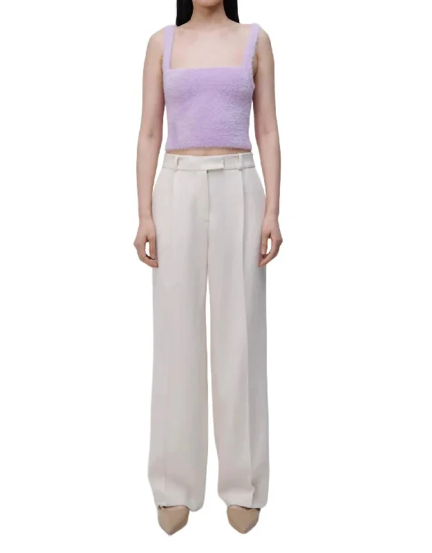 Early Access Novia Pleated Straight Leg Pant In Eggshell