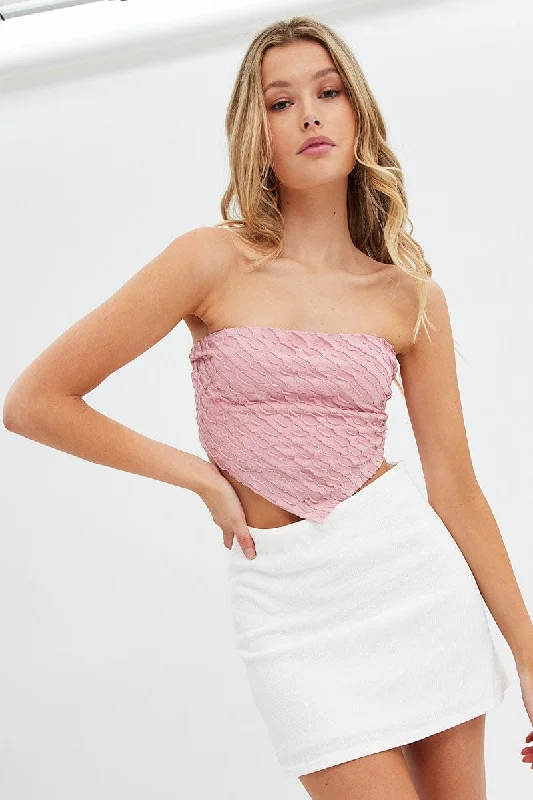 Now or Never Pink Scarf Top Backless