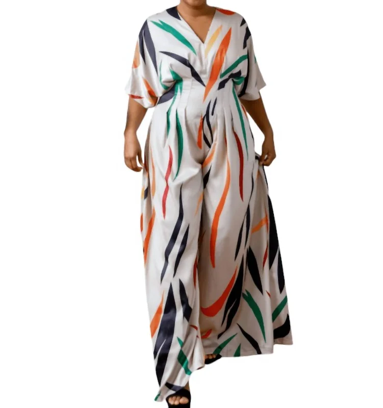 Special Savings Pleated Pocket Jumpsuit In Cream