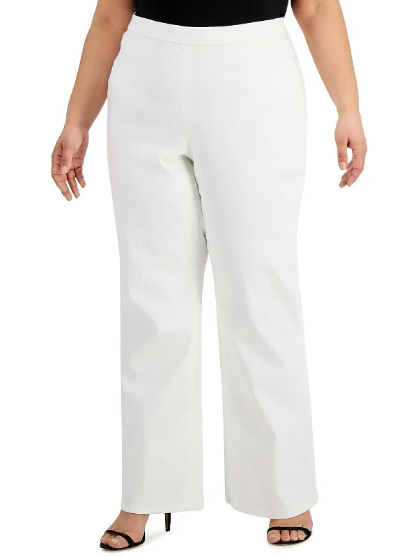 Major Savings Plus Womens High Rise Knit Wide Leg Pants