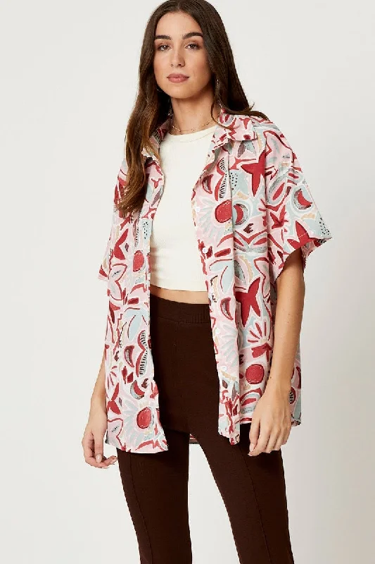Instant Discount Print Button Down Printed Shirt