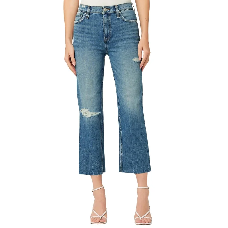Take Advantage Remi High Rise Distressed Cropped Straight Leg Jean In Stunner
