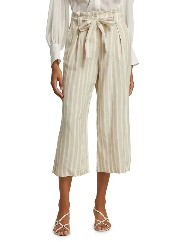 Price Rollback Samira Wide Paperbag Pant In Bisque/ivory Stripe