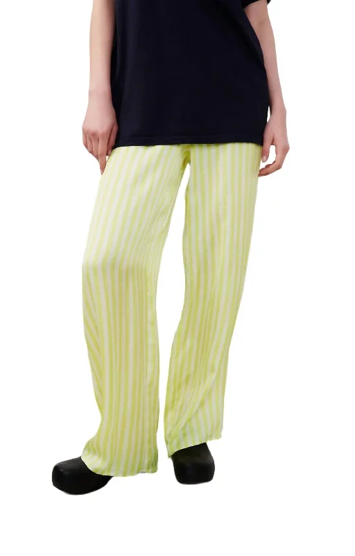 Act Fast Shanning Pant In Fluorescent Yellow Stripes