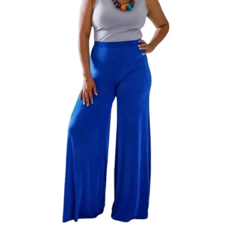 Today's Special Slink Fabric Palazzo Pants In Blue