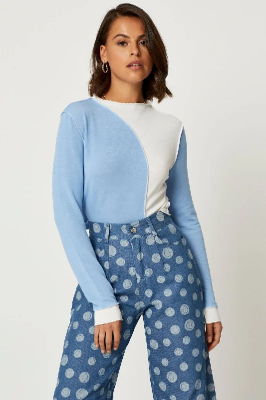 Online Exclusive Stripe Patchwork Colourblock Top