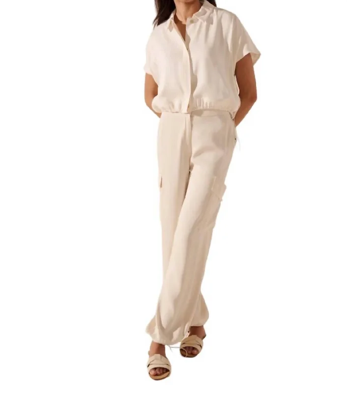 Limited Stock Tex Trousers In Pearl/ecru