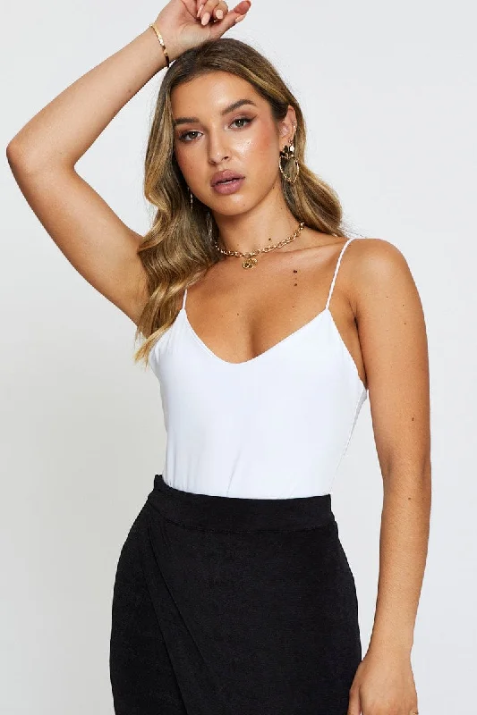 Limited Availability White Bodysuit Top