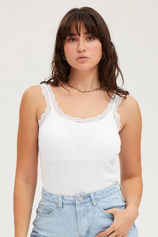 Huge Savings White Bralette Lace Trim Seamless