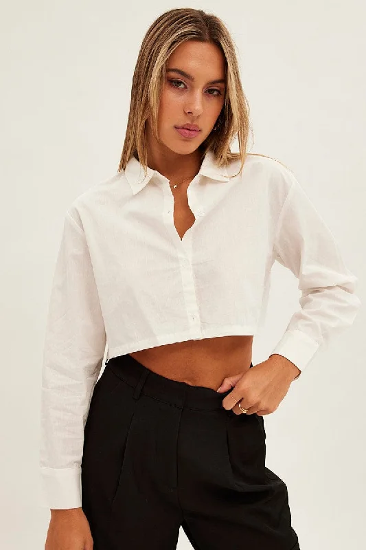 Stock Clearance White Shirt Collar Long Sleeve