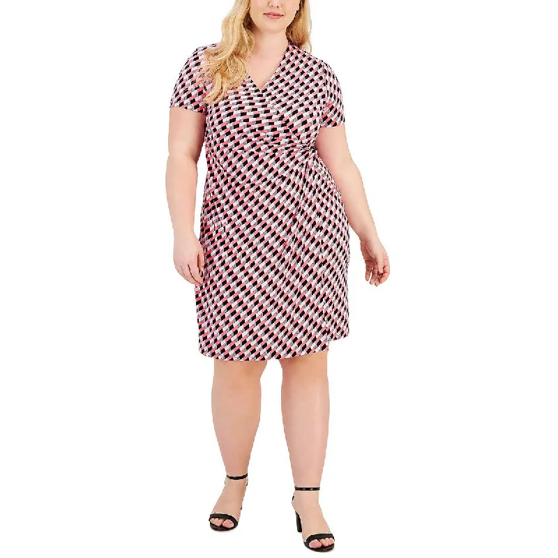 Hot Deal Anne Klein Womens Plus Office Career Wrap Dress