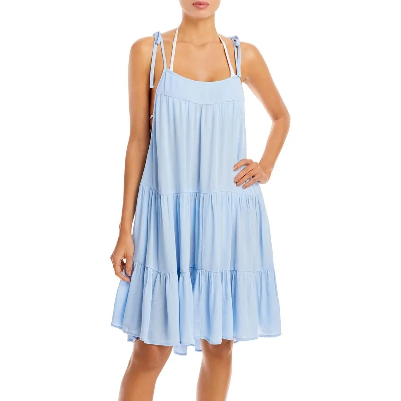 Sneak Peek Sale Aqua Swim Womens Tie Shoulder Dress Cover-Up