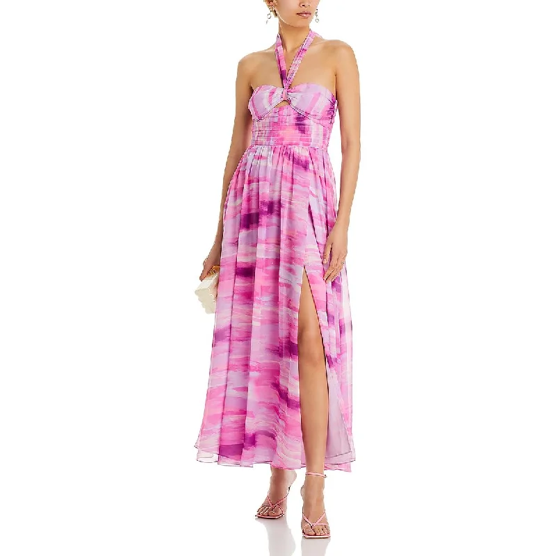 Instant Discount Aqua Womens Chiffon Long Maxi Dress